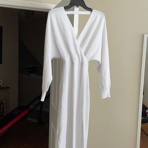 White women’s midi sweater dress